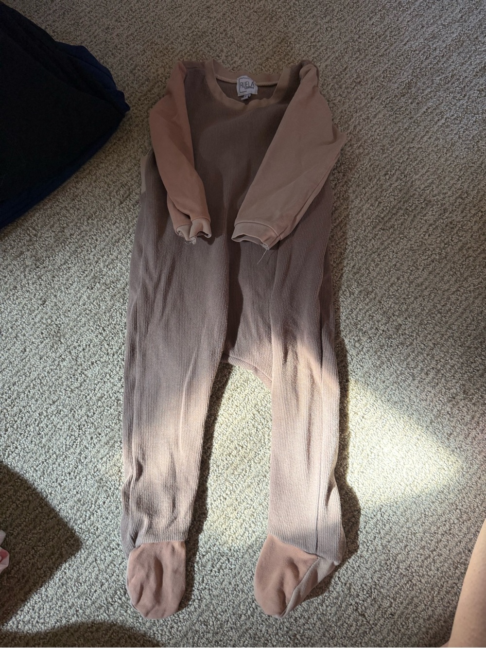 Ruela Kids Taupe Footed Onesie - Soft Long-Sleeve Jumpsuit